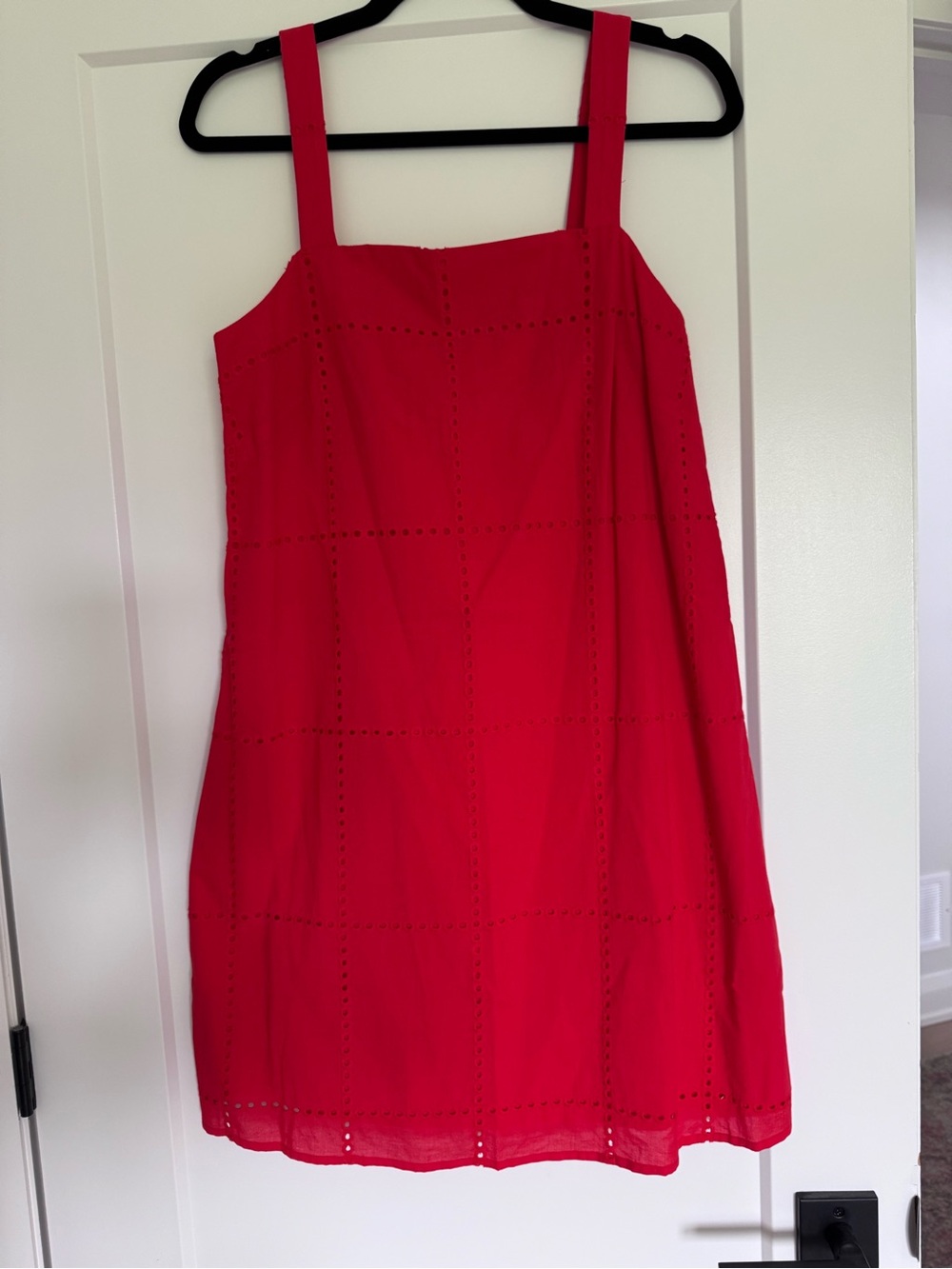 Banana Republic Red Eyelet Square-Neck Mini Dress